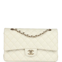 Load image into Gallery viewer, Pre-owned Chanel Medium Classic Double Flap White Caviar Light Gold Hardware