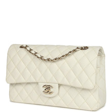 Load image into Gallery viewer, Pre-owned Chanel Medium Classic Double Flap White Caviar Light Gold Hardware