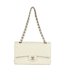 Load image into Gallery viewer, Pre-owned Chanel Medium Classic Double Flap White Caviar Light Gold Hardware