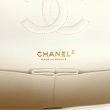 Load image into Gallery viewer, Pre-owned Chanel Medium Classic Double Flap White Caviar Light Gold Hardware
