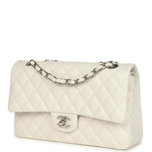 Load image into Gallery viewer, Pre-owned Chanel Medium Classic Double Flap White Shiny Caviar Silver Hardware