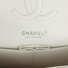 Load image into Gallery viewer, Pre-owned Chanel Medium Classic Double Flap White Shiny Caviar Silver Hardware