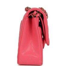 Load image into Gallery viewer, Pre-owned Chanel Medium Classic Double Flap Bag Dark Pink Shiny Caviar Gold Hardware