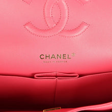 Load image into Gallery viewer, Pre-owned Chanel Medium Classic Double Flap Bag Dark Pink Shiny Caviar Gold Hardware