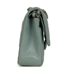 Load image into Gallery viewer, Pre-owned Chanel Medium Classic Double Flap Bag Blue Shiny Caviar Silver Hardware