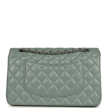 Load image into Gallery viewer, Pre-owned Chanel Medium Classic Double Flap Bag Blue Shiny Caviar Silver Hardware