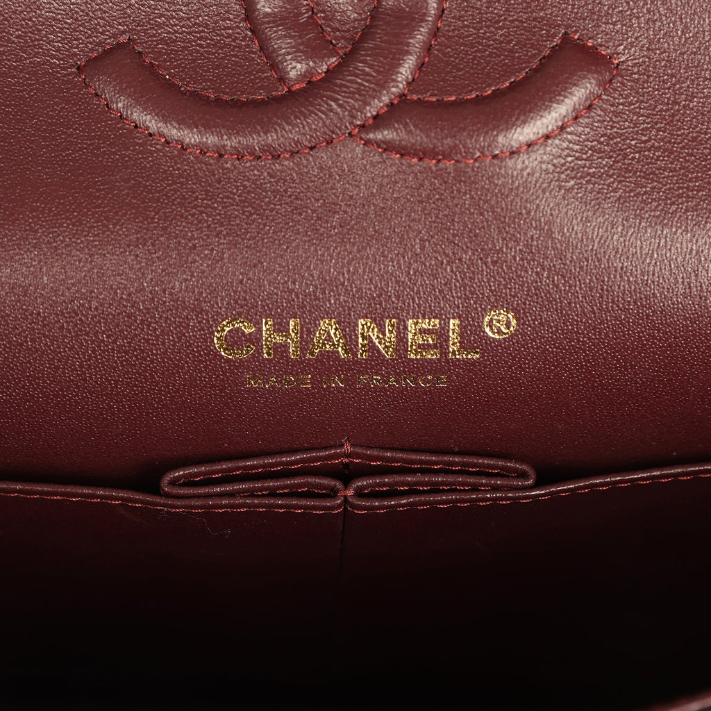 Pre-owned Chanel Medium Classic Double Flap Black Caviar Gold Hardware