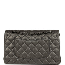 Load image into Gallery viewer, Pre-owned Chanel Medium Classic Double Flap Bag Charcoal Metallic Goatskin Aged Ruthenium Hardware