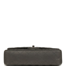 Load image into Gallery viewer, Pre-owned Chanel Medium Classic Double Flap Bag Charcoal Metallic Goatskin Aged Ruthenium Hardware