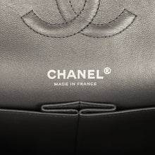 Load image into Gallery viewer, Pre-owned Chanel Medium Classic Double Flap Bag Charcoal Metallic Goatskin Aged Ruthenium Hardware