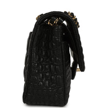 Load image into Gallery viewer, Chanel Medium Classic Croc Embossed Double Flap Bag Black Lambskin Gold Hardware