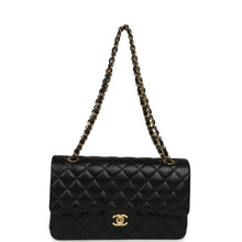 Load image into Gallery viewer, Pre-owned Chanel Medium Classic Double Flap Bag Black Lambskin Gold Hardware