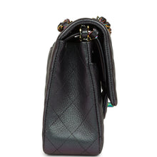 Load image into Gallery viewer, Pre-owned Chanel Medium Classic Double Flap Bag Iridescent Purple Goatskin Rainbow Hardware