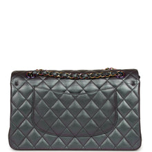 Load image into Gallery viewer, Pre-owned Chanel Medium Classic Double Flap Bag Iridescent Purple Goatskin Rainbow Hardware