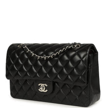 Load image into Gallery viewer, Pre-owned Chanel Medium Classic Double Flap Black Caviar Silver Hardware