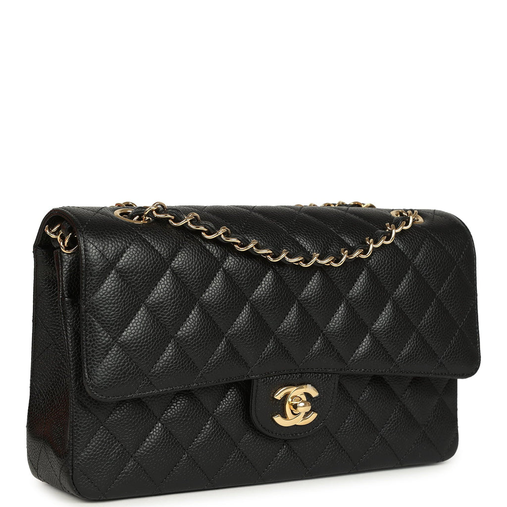 Chanel Medium Classic Double Flap Bag Black Caviar Gold Hardware