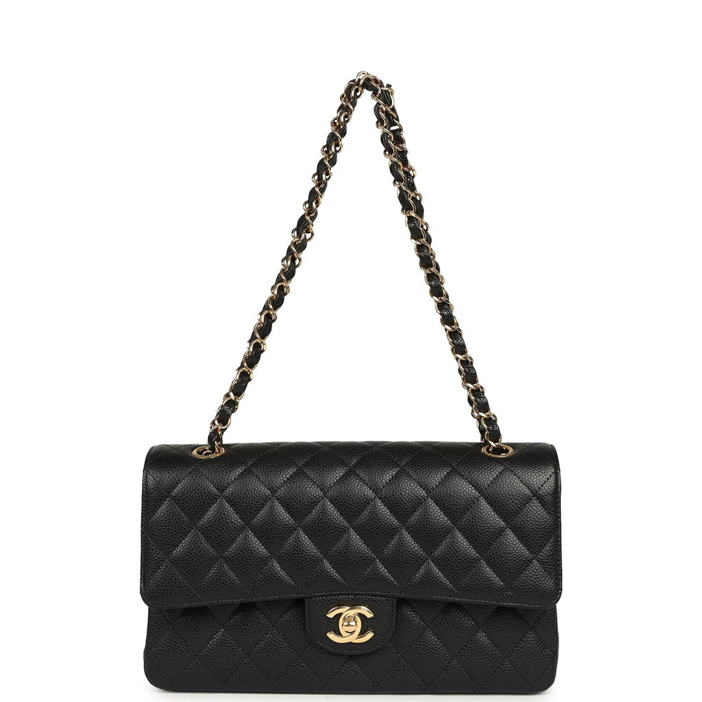 Chanel Medium Classic Double Flap Bag Black Caviar Gold Hardware