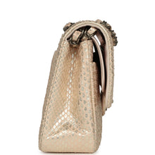 Load image into Gallery viewer, Pre-owned Chanel Medium Classic Double Flap Bag Light Pink, Silver Python Aged Bronze Hardware