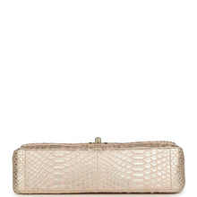 Load image into Gallery viewer, Pre-owned Chanel Medium Classic Double Flap Bag Light Pink, Silver Python Aged Bronze Hardware