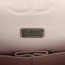 Load image into Gallery viewer, Pre-owned Chanel Medium Classic Double Flap Bag Light Pink, Silver Python Aged Bronze Hardware