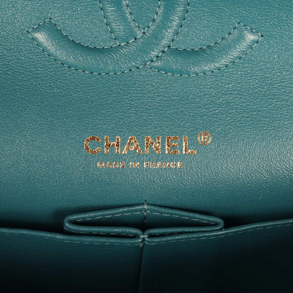 Pre-owned Chanel Medium "Egypt" Classic Double Flap Bag Blue Tweed Light Gold Hardware