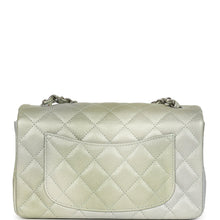 Load image into Gallery viewer, Chanel Mini Classic Rectangular Flap Bag Grey and Green Ombre Iridescent Goatskin Silver Hardware