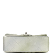 Load image into Gallery viewer, Chanel Mini Classic Rectangular Flap Bag Grey and Green Ombre Iridescent Goatskin Silver Hardware