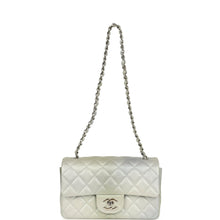 Load image into Gallery viewer, Chanel Mini Classic Rectangular Flap Bag Grey and Green Ombre Iridescent Goatskin Silver Hardware
