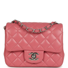 Load image into Gallery viewer, Chanel Mini Classic Square Flap Bag Pink Lambskin Silver Hardware