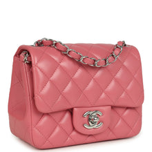 Load image into Gallery viewer, Chanel Mini Classic Square Flap Bag Pink Lambskin Silver Hardware