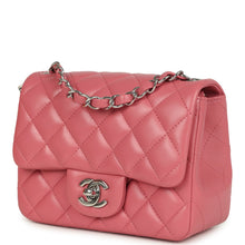 Load image into Gallery viewer, Chanel Mini Classic Square Flap Bag Pink Lambskin Silver Hardware