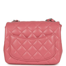 Load image into Gallery viewer, Chanel Mini Classic Square Flap Bag Pink Lambskin Silver Hardware