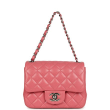 Load image into Gallery viewer, Chanel Mini Classic Square Flap Bag Pink Lambskin Silver Hardware