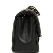 Load image into Gallery viewer, Chanel Mini Chevron Classic Rectangular Flap Bag Black Lambskin Light Gold Hardware