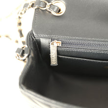 Load image into Gallery viewer, Chanel Mini Chevron Classic Rectangular Flap Bag Black Lambskin Light Gold Hardware
