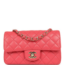 Load image into Gallery viewer, Pre-owned Chanel Mini Classic Rectangular Flap Bag Dark Pink Caviar Light Gold Hardware