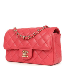 Load image into Gallery viewer, Pre-owned Chanel Mini Classic Rectangular Flap Bag Dark Pink Caviar Light Gold Hardware