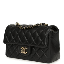Load image into Gallery viewer, Chanel Mini Classic Rectangular Flap Bag Black Lambskin Light Gold Hardware