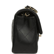 Load image into Gallery viewer, Chanel Mini Classic Rectangular Flap Bag Black Lambskin Light Gold Hardware