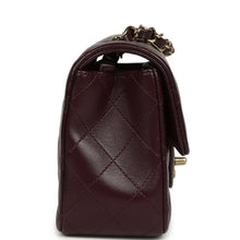 Load image into Gallery viewer, Chanel Mini Classic Rectangular Flap Bag Burgundy Shiny Lambskin Light Gold Hardware
