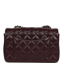 Load image into Gallery viewer, Chanel Mini Classic Rectangular Flap Bag Burgundy Shiny Lambskin Light Gold Hardware