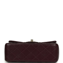 Load image into Gallery viewer, Chanel Mini Classic Rectangular Flap Bag Burgundy Shiny Lambskin Light Gold Hardware
