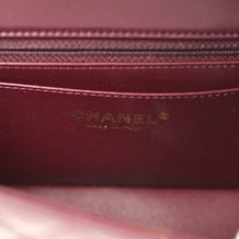 Load image into Gallery viewer, Chanel Mini Classic Rectangular Flap Bag Burgundy Shiny Lambskin Light Gold Hardware