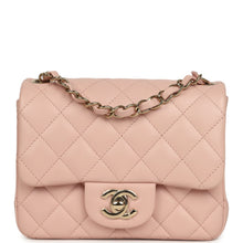 Load image into Gallery viewer, Chanel Mini Classic Square Flap Bag Pink Lambskin Light Gold Hardware
