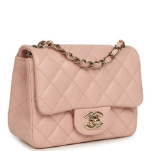 Load image into Gallery viewer, Chanel Mini Classic Square Flap Bag Pink Lambskin Light Gold Hardware