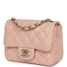 Load image into Gallery viewer, Chanel Mini Classic Square Flap Bag Pink Lambskin Light Gold Hardware