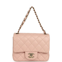 Load image into Gallery viewer, Chanel Mini Classic Square Flap Bag Pink Lambskin Light Gold Hardware