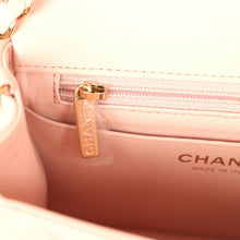 Load image into Gallery viewer, Chanel Mini Classic Square Flap Bag Pink Lambskin Light Gold Hardware