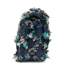 Load image into Gallery viewer, Chanel Mini Classic Rectangular Flap Bag Ribbon Tweed Blue Denim Silver Hardware