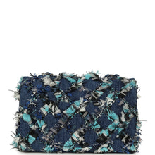 Load image into Gallery viewer, Chanel Mini Classic Rectangular Flap Bag Ribbon Tweed Blue Denim Silver Hardware